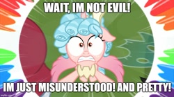 Size: 888x499 | Tagged: safe, edit, edited screencap, editor:icicle-niceicle-1517, screencap, cozy glow, lord tirek, queen chrysalis, alicorn, pony, g4, the ending of the end, alicornified, blatant lies, caption, comments locked down, cozycorn, draco in leather pants, dreamworks, false, fear, female, filly, foal, frown, gritted teeth, image macro, meme, parody, race swap, rainbow, ruby gillman: teenage kraken, scared, shitposting, shrunken pupils, solo focus, spoilers for another series, taste the rainbow, teeth, text, this will end in petrification, wide eyes