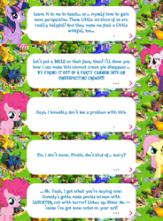 Size: 2048x2777 | Tagged: safe, gameloft, fluttershy, pinkie pie, twilight sparkle, alicorn, earth pony, pegasus, pony, g4, my little pony: magic princess, official, clothes, dialogue, dialogue box, english, event, face paint, female, filly, filly fluttershy, filly pinkie pie, foal, folded wings, high res, horn, mare, mobile game, pinkie joker, speech bubble, text, twilight sparkle (alicorn), wings, younger