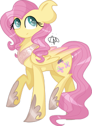 Size: 1081x1482 | Tagged: safe, artist:gallantserver, fluttershy, pony, g4, simple background, solo, transparent background