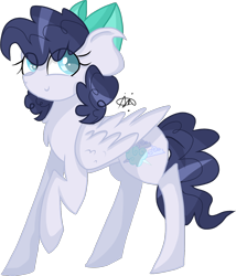 Size: 1292x1511 | Tagged: safe, artist:gallantserver, oc, oc only, oc:stormie pie, pegasus, pony, bow, concave belly, female, hair bow, mare, offspring, parent:pinkie pie, parent:soarin', parents:soarinpie, simple background, solo, transparent background