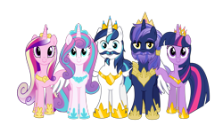 Size: 3398x2042 | Tagged: safe, alternate version, anonymous artist, princess cadance, princess flurry heart, shining armor, twilight sparkle, oc, oc:prince nova sparkle, alicorn, pony, g4, accessory, alicorn oc, alicornified, aunt and nephew, aunt and niece, beard, brother, brother and sister, closed mouth, concave belly, cousins, crown, description is relevant, eyebrows, eyelashes, facial hair, family, family photo, father and child, father and daughter, father and mother, father and son, female, folded wings, goatee, half-brother, half-cousins, half-siblings, half-sister, happy, high res, hoof on shoulder, hoof shoes, horn, hug, husband and wife, implied inbreeding, implied incest, inbreeding, incest, jewelry, looking, looking at you, male, mare, married couple, mother and child, mother and daughter, mother and daughter-in-law, mother and father, mother and son, mother and son-in-law, moustache, nostrils, offspring, older, older flurry heart, older shining armor, older twilight, older twilight sparkle (alicorn), parent and child, parent:shining armor, parent:twilight sparkle, parents:shining sparkle, peytral, physique difference, polyamory, ponytail, prince shining armor, product of incest, race swap, raised hoof, regalia, royalty, shiningcorn, siblings, simple background, sister, sisters, slender, spread wings, stallion, standing, thin, transparent background, twilight sparkle (alicorn), vector, wall of tags, winghug, wings
