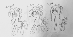 Size: 1005x509 | Tagged: safe, artist:metaruscarlet, pinkie pie, earth pony, pony, g4, alternate cutie mark, alternate hairstyle, alternate universe, doodle, pinkamena diane pie