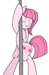 Size: 582x896 | Tagged: safe, artist:phantomsickness, oc, oc only, oc:annisa trihapsari, earth pony, pony, base used, bipedal, earth pony oc, eyes closed, gritted teeth, pole dancing, simple background, solo, stripper pole, teeth, transparent background