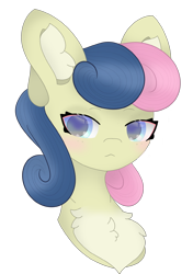 Size: 1676x2375 | Tagged: safe, alternate version, artist:sodapop sprays, bon bon, sweetie drops, earth pony, pony, g4, bust, chest fluff, colored pupils, commission, ear fluff, portrait, simple background, solo, transparent background, ych example, your character here