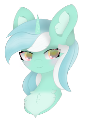 Size: 1844x2458 | Tagged: safe, alternate version, artist:sodapop sprays, lyra heartstrings, pony, unicorn, g4, :3, bust, chest fluff, colored pupils, commission, ear fluff, portrait, simple background, solo, transparent background, ych result