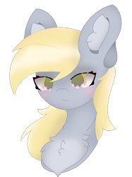 Size: 1772x2363 | Tagged: safe, alternate version, artist:sodapop sprays, derpy hooves, pegasus, pony, g4, bust, chest fluff, commission, ear fluff, portrait, simple background, solo, transparent background, ych result