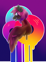 Size: 613x822 | Tagged: safe, artist:lake_reu, pegasus, pony, bust, commission, female, gradient background, mare, portrait, solo, your character here