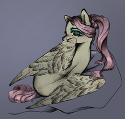 Size: 918x877 | Tagged: safe, artist:harusocoma, fluttershy, pony, g4, older, older fluttershy, simple background, solo