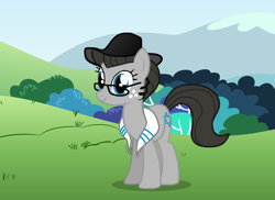 Size: 550x400 | Tagged: safe, artist:nuzzle tov, oc, oc only, oc:nuzzle tov, earth pony, pony, female, glasses, hat, jew, solo