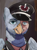 Size: 2189x2941 | Tagged: safe, artist:fly over, oc, oc only, oc:conrad silvertalon, griffon, equestria at war mod, bust, cap, clothes, griffon oc, hat, high res, looking at you, male, necktie, portrait, scar, uniform