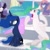 Size: 1080x1072 | Tagged: safe, alternate version, artist:thesunalicorn, bon bon, princess celestia, princess luna, sweetie drops, oc, oc:night sky, oc:princess ivy, alicorn, earth pony, pony, 2 4 6 greaaat, g4, my little pony: friendship is magic, alicorn oc, alternate versions at source, angry, blurry, concave belly, earth pony oc, ethereal mane, eyeshadow, female, filly, foal, folded wings, horn, makeup, mare, parent:oc:lilac moon rose, parent:princess luna, royal sisters, siblings, signature, sisters, sitting, slender, thin, wings, yelling