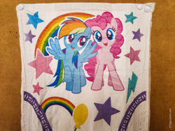Size: 3000x4000 | Tagged: safe, pinkie pie, rainbow dash, earth pony, pegasus, pony, g4, balloon, diaper, irl, lightning, merchandise, pampers, pampers easy ups, photo, pullup (diaper), rainbow
