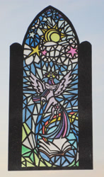 Size: 2008x3414 | Tagged: safe, alternate version, artist:malte279, part of a set, twilight sparkle, alicorn, pony, g4, cardboard, craft, high res, stained glass, transparent paper, twilight sparkle (alicorn)