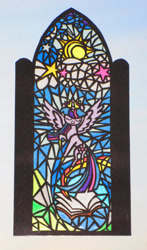 Size: 1280x2176 | Tagged: safe, alternate version, artist:malte279, part of a set, twilight sparkle, alicorn, pony, g4, cardboard, craft, stained glass, transparent paper, twilight sparkle (alicorn)