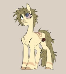 Size: 1357x1511 | Tagged: safe, artist:chevapchichi_, derpibooru exclusive, oc, oc only, oc:preferans, earth pony, pony, colored, concave belly, earth pony oc, female, green eyes, green hair, mare, sketch, slender, solo, standing, thin