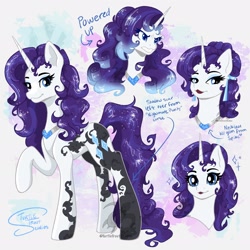 Size: 2048x2048 | Tagged: safe, artist:turtletroutstudios, rarity, pony, g4, alternate design, high res, jewelry, necklace, solo