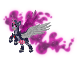 Size: 8000x6000 | Tagged: safe, artist:crazysketch101, oc, oc only, oc:stellar spark, alicorn, pony, armor, nightmare, simple background, solo, transparent background