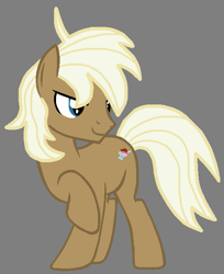 Size: 531x650 | Tagged: safe, artist:star polaris and friends, derpibooru exclusive, lickety split, earth pony, pony, g4, base used, blue eyes, cute, gray background, headcanon, licketybetes, male, older, older lickety split, simple background, smiling, solo, stallion, turned head