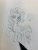 Size: 752x1002 | Tagged: artist needed, safe, rarity, pony, unicorn, g4, chinese, female, hand on hip, monochrome, pencil, pencil drawing, solo, standing, tail, traditional art