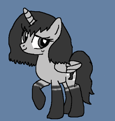 Size: 450x473 | Tagged: artist needed, safe, oc, oc only, alicorn, pony, alicorn oc, base used, horn, monochrome, simple background, solo, wings