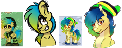 Size: 2481x994 | Tagged: safe, artist:thatonefluffs, oc, oc:synchronize, pegasus, pony, pony town, beanie, doodle, friend art, gift art, hat, looking at you, redraw, shading, simple background, tongue out, transparent background