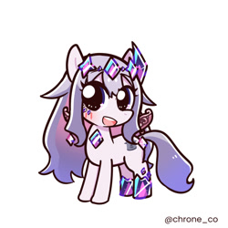 Size: 800x800 | Tagged: safe, artist:chrone_co, pony, female, hololive, hololive eng, koseki bijou, ponified, simple background, solo, vtuber, white background