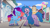 Size: 1676x934 | Tagged: safe, screencap, izzy moonbow, misty brightdawn, pony, unicorn, g5, my little pony: tell your tale, sparkle school, spoiler:g5, spoiler:my little pony: tell your tale, duo, female, holding hooves, mare, mid-blink screencap, open mouth, open smile, rebirth misty, smiling