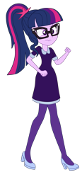 Size: 1900x4095 | Tagged: safe, artist:gmaplay, sci-twi, twilight sparkle, human, equestria girls, g4, twilight under the stars, spoiler:eqg series (season 2), clothes, dress, glasses, sci-twi outfits, simple background, solo, transparent background, twilight sparkle is not amused, unamused, wavy mouth