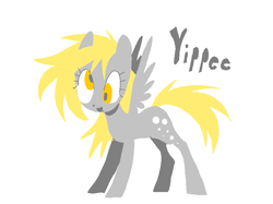 Size: 865x648 | Tagged: safe, artist:squilko, derpy hooves, pegasus, pony, g4, autism creature, simple background, solo, spread wings, white background, wings