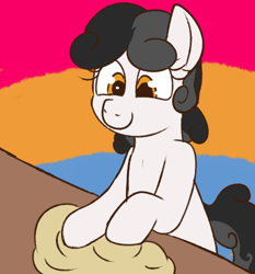 Size: 458x491 | Tagged: safe, oc, oc only, oc:pon-pushka, earth pony, pony, abstract background, dough, pansexual pride flag, pon-pushka, pride, pride flag, pun, solo, visual pun