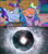 Size: 1526x1719 | Tagged: safe, edit, edited screencap, screencap, arpeggia, izzy moonbow, jam donut, pegasus, pony, unicorn, diva and conquer, g5, my little pony: tell your tale, spoiler:g5, spoiler:my little pony: tell your tale, spoiler:tyts01e56, bagel, bread, caption, everything everywhere all at once, food, meme, mud, spoilers for another series, youtube caption