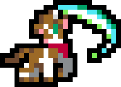 Size: 400x288 | Tagged: safe, artist:hazy skies, arizona (tfh), cow, them's fightin' herds, attack, community related, july fools, pixel art, r/place, r/place2023, raised hoof, reddit, simple background, solo, transparent background