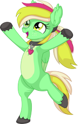 Size: 5148x8222 | Tagged: safe, artist:cyanlightning, oc, oc only, oc:gumdrops, pegasus, pony, .svg available, absurd resolution, bipedal, collar, female, looking up, mare, ponytail, simple background, solo, transparent background, unshorn fetlocks, vector