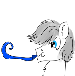 Size: 2038x2062 | Tagged: safe, artist:horsesplease, double diamond, g4, happy birthday, high res, party horn, simple background, solo, transparent background