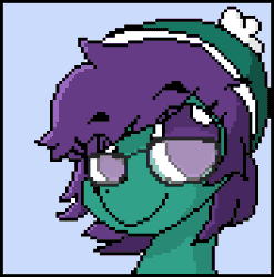 Size: 264x267 | Tagged: safe, artist:santito2k3, oc, oc only, pegasus, pony, animated, bust, female, gif, hooves, looking at you, mare, one eye closed, pixel art, pixelated, portrait, solo, wink, winking at you