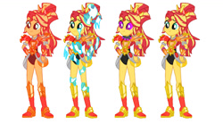 Size: 1195x668 | Tagged: artist needed, source needed, safe, edit, sunset shimmer, human, equestria girls, g4, crystal guardian, simple background, solo, white background
