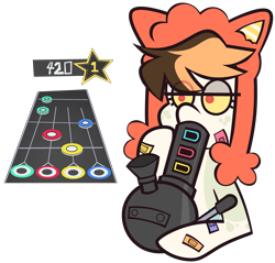 Size: 3270x3132 | Tagged: safe, artist:threetwotwo32232, oc, oc only, pony, bong, guitar hero, high res, male, simple background, solo, stallion, transparent background