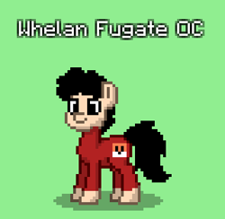 Size: 320x312 | Tagged: safe, artist:josephlu2021, oc, oc only, oc:whelan fugate, earth pony, fox, pony, pony town, earth pony oc, furry, green background, simple background, solo