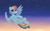 Size: 4500x2800 | Tagged: safe, artist:mercurysparkle, rainbow dash, pegasus, pony, g4, cheek fluff, chest fluff, cloud, constellation, cute, dashabetes, eye clipping through hair, female, fluffy, flying, high res, leg fluff, looking at you, mare, sky, smiling, smiling at you, solo, spread wings, stars, sunset, wings