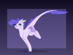 Size: 2800x2100 | Tagged: safe, artist:voncikama, oc, oc only, oc:crystal clarity, dracony, hybrid, kilalaverse, female, high res, horns, interspecies offspring, looking at you, mare, offspring, parent:rarity, parent:spike, parents:sparity, solo