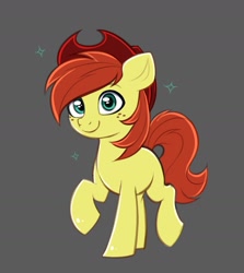 Size: 1547x1737 | Tagged: safe, artist:confetticakez, oc, oc only, oc:apple butter, earth pony, pony, colt, cowboy hat, foal, freckles, hat, male, offspring, parent:big macintosh, parent:fluttershy, parents:fluttermac, smiling, solo