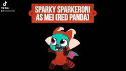 Size: 1920x1080 | Tagged: safe, artist:chanyhuman, screencap, sparky sparkeroni, dragon, red panda, g5, my little pony: tell your tale, panic on harvest & hugs day, spoiler:g5, spoiler:my little pony: tell your tale, spoiler:tyts01e35, animated, clothes, cosplay, costume, cute, disney, disney plus, pixar, screencap reference, speedpaint, speedpaint available, tiktok, turning red, video, webm