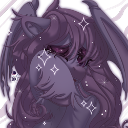 Size: 2500x2500 | Tagged: safe, artist:medkit, oc, oc only, oc:pepper thomson, bat pony, pony, chest fluff, colored eyebrows, colored eyelashes, colored hooves, colored muzzle, colored pupils, colored sketch, colored wings, crying, dark, ear fluff, ears back, eye clipping through hair, eyebrows, eyebrows visible through hair, eyeshadow, fangs, female, fringe, glowing, glowing mane, gradient hooves, half body, high res, horseshoes, long mane, loose hair, makeup, mare, membranous wings, open mouth, paint tool sai 2, partially open wings, pink eyes, pink mane, raised hoof, sad, signature, simple background, sitting, sketch, solo, stars, tassels, teeth, transparent background, two toned coat, unshorn fetlocks, wall of tags, watermark, wavy mane, white coat, wings