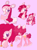 Size: 1535x2048 | Tagged: safe, artist:sugvr_alien, pinkie pie, earth pony, pony, g4, alternate design, braid, dreadlocks, hair over eyes, hair over one eye, pink background, simple background, solo, starry eyes, wingding eyes