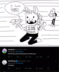 Size: 1780x2168 | Tagged: safe, artist:applepost67, 20% cooler, crossover, diary of a wimpy kid, grayscale, greg heffley, lineart, monochrome, rowley jefferson, toy