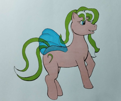 Size: 2171x1804 | Tagged: safe, artist:darkhestur, oc, oc only, oc:dustlight, flutter pony, g1 style, marker drawing, simple background, smiling, solo, traditional art, transparent wings, white background, wings
