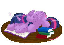 Size: 2481x1754 | Tagged: safe, artist:praisecastiel, twilight sparkle, alicorn, pony, g4, animated, book, cute, female, gif, lying down, mare, onomatopoeia, prone, purple smart, simple background, sleeping, snoring, solo, sound effects, studying, transparent background, twiabetes, twilight sparkle (alicorn), zzz