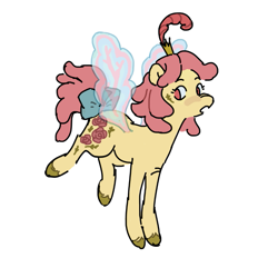 Size: 849x817 | Tagged: safe, artist:arrgh-whatever, rosedust, flutter pony, pony, g1, bow, simple background, solo, tail, tail bow, white background