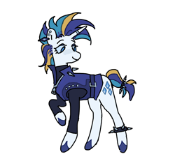 Size: 938x866 | Tagged: safe, artist:arrgh-whatever, rarity, pony, unicorn, g4, alternate hairstyle, ear piercing, piercing, punk, raripunk, simple background, solo, spiked wristband, white background, wristband