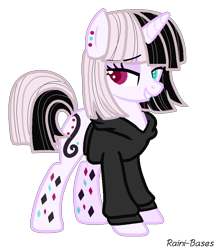 Size: 809x928 | Tagged: safe, artist:oniiponii, oc, oc only, pony, unicorn, clothes, ear piercing, earring, eyelashes, female, grin, heterochromia, hoodie, horn, jewelry, mare, piercing, simple background, smiling, solo, transparent background, unicorn oc